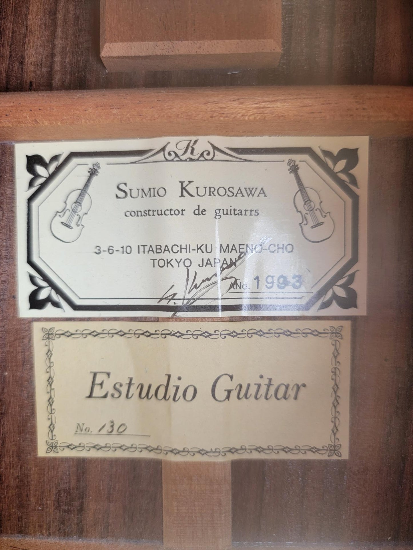 Sumio Kurosawa Model 130 Estudio Classical Guitar